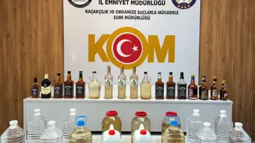 Operasyon sırasında ele geçirilen alkol