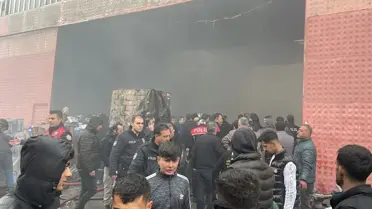 Depodaki yangın görüntüsü