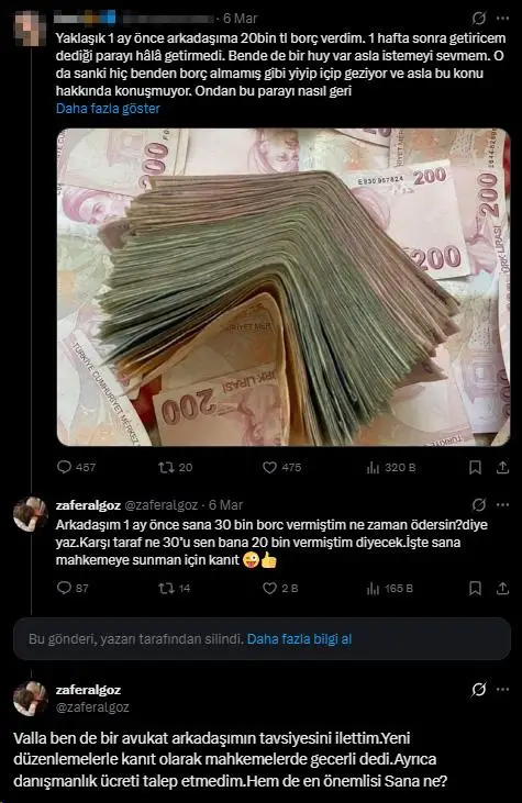 Borç tahsilatı mesaj örneği