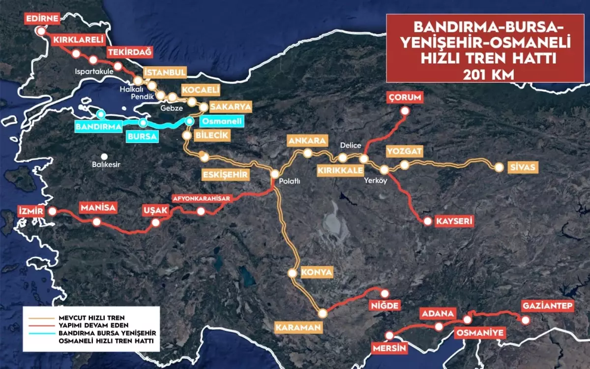 Bursa‑Osmaneli Hızlı Tren Hatları 2026’da Tamamlanıyor
