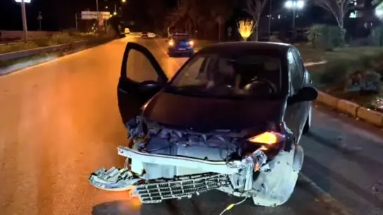 Kaza sonrası kavşak görüntüsü