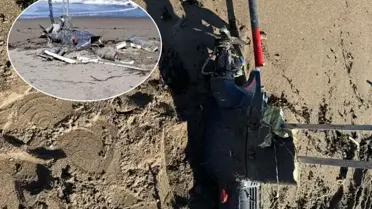 Parçalanmış İHA’nin detaylı görüntüsü