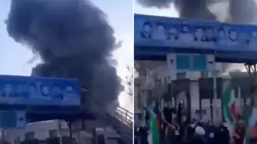 Patlama sonrası dumanlı Kermanshah