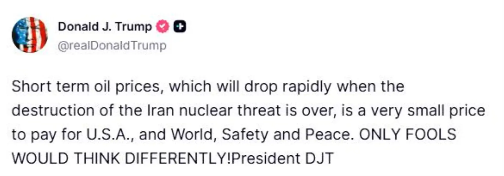 Trump, İran Savaşı Sonrası Petrol Fiyatlarının Geçici Artışını Açıklıyor