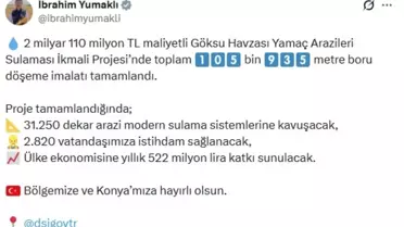 Göksu Havzası’nda 2,1 Milyar TL’lik Sulama Projesi Hayata Geçti