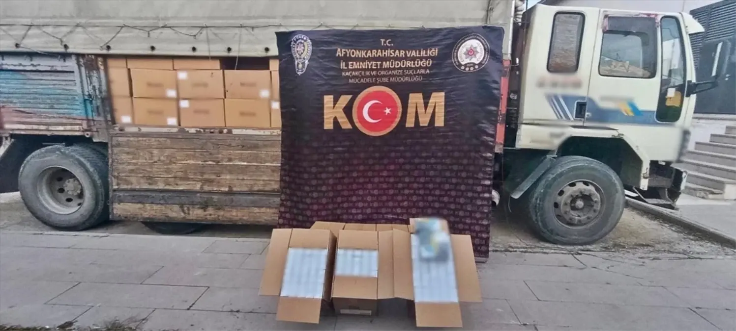 Afyonkarahisar’da 4,1 Milyon Makaron Kaçaklığı Kamyonda Ele Geçirildi