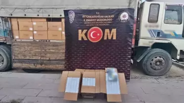 Kaçak makaronların kamyondaki görüntüsü