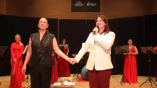 Edirne'de Kadınlar Günü konseri sahnesi