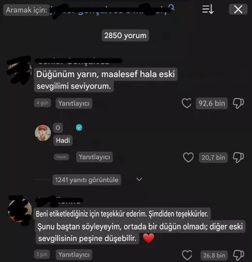 Şok yorum ekran görüntüsü