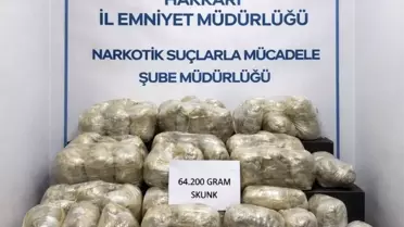 Hakkari'de Dev Uyuşturucu Operasyonu: 64 Kg Skunk Ele Geçirildi