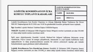 Karabük’te Stratejik Lojistik Merkezi Projesi Resmi Onay Aldı