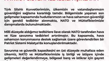 Malatya'ya Patriot Hava Savunma Sistemi Yerleştirildi