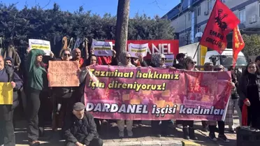 Dardanel fabrikası önünde eylem