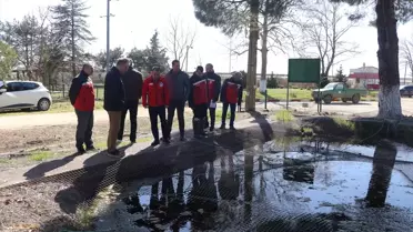 İpsala Su Ürünleri Tesisi içinde denetim sırasında çekilen fotoğraf