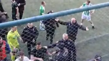 Maç sırasında yaşanan olayın fotoğrafı