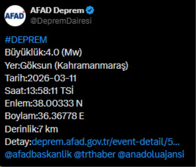 Göksun’da deprem sonrası vatandaşların bir araya gelmesi