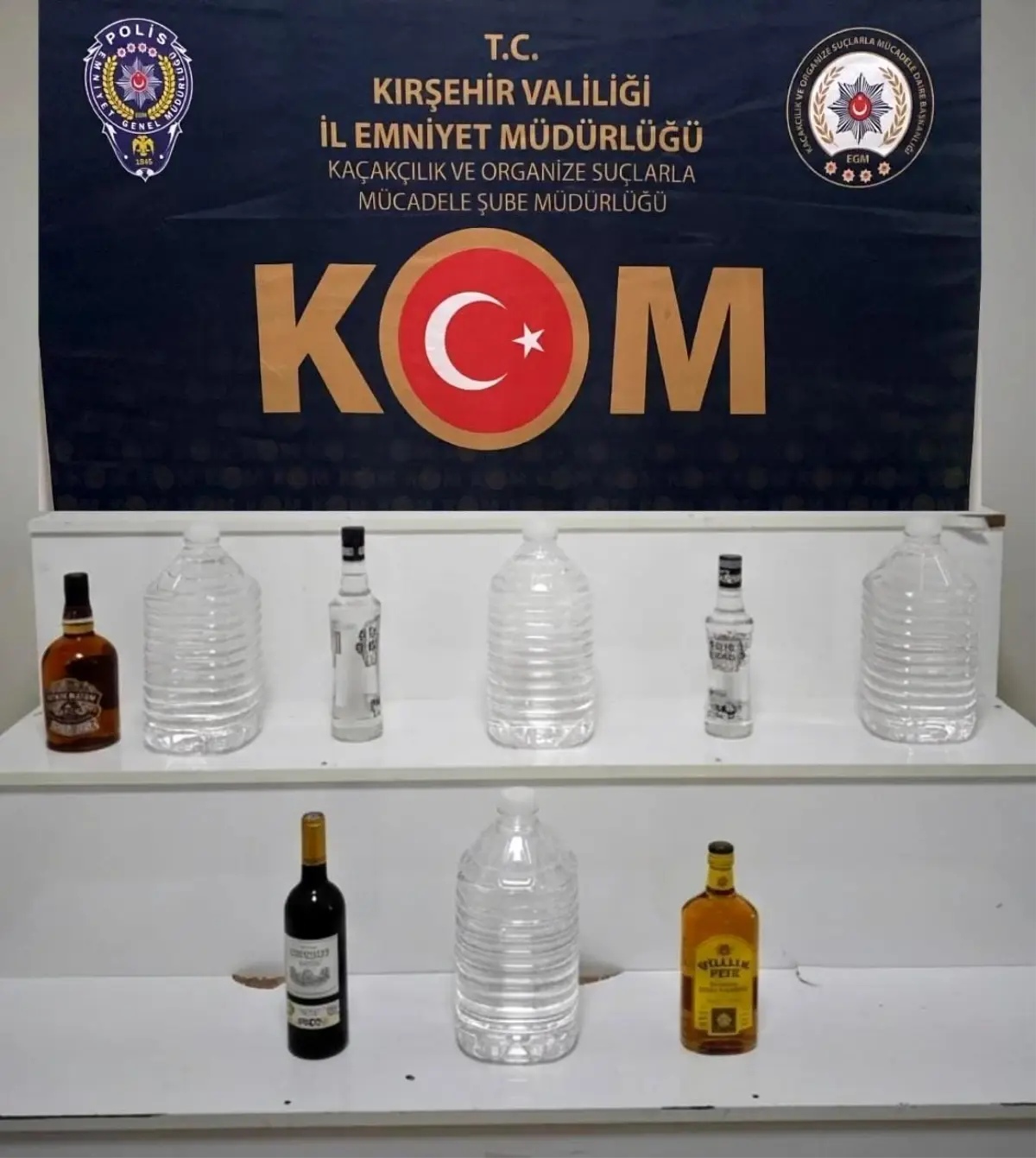 Kırşehir'de Polis, 20 Litre Kaçak Alkolü Ele Geçirdi