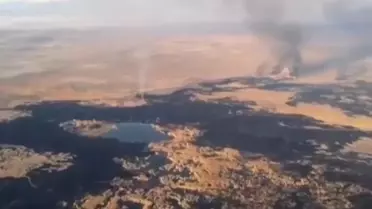 Yangın sonrası Sultan Sazlığı'nda söndürülmüş alan