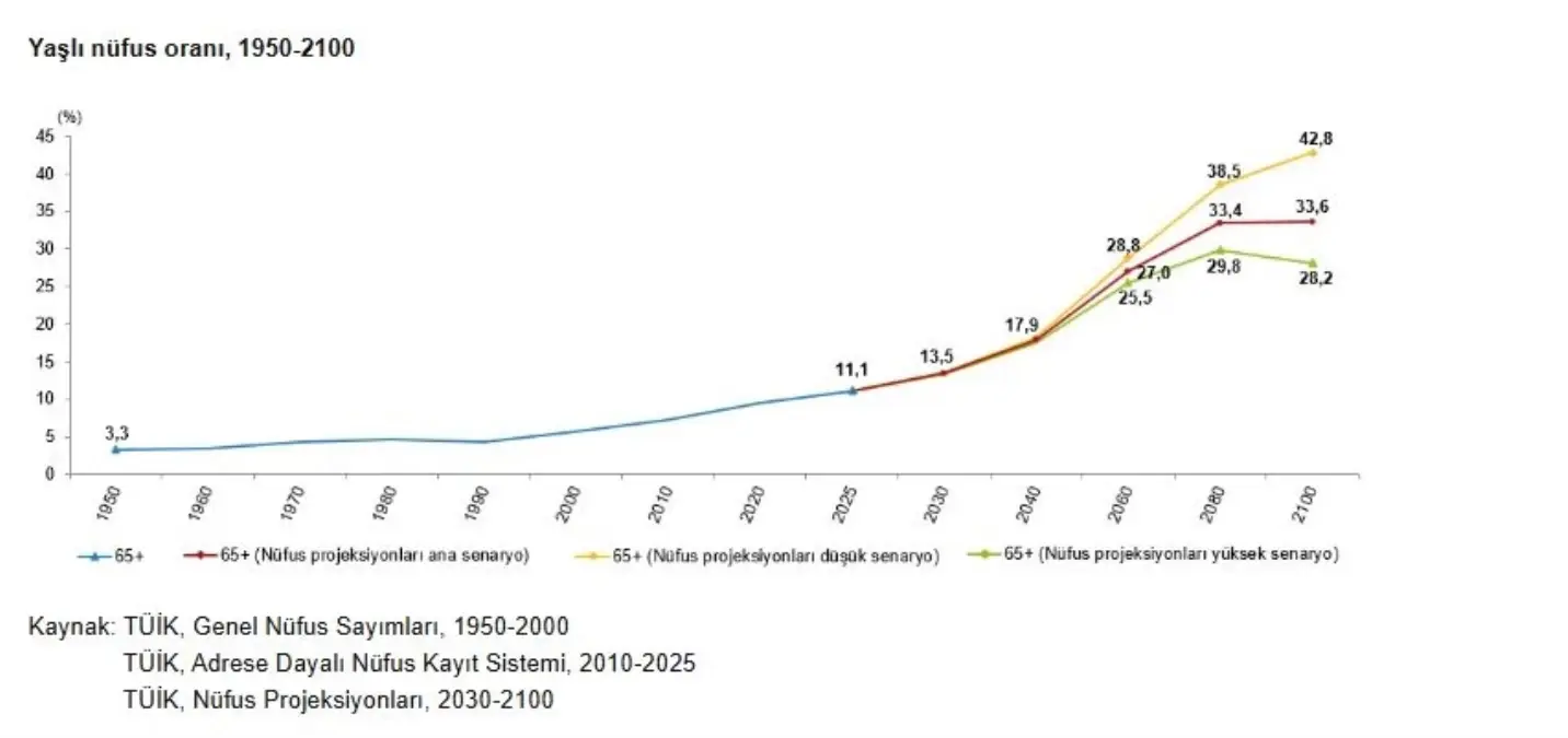 Türkiye'nin Yaşlı Nüfusu 2025'te 9,5 Milyona Ulaşıyor: Demografik Dönüşümün Sonuçları