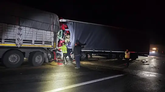 Kaza sonrası tırların durumu