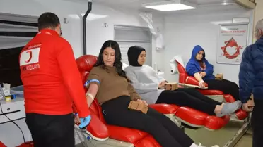 Kan bağışı sürecinden görüntü