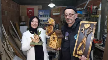 İbrahim Topçu'nun ürettiği ahşap ürünler