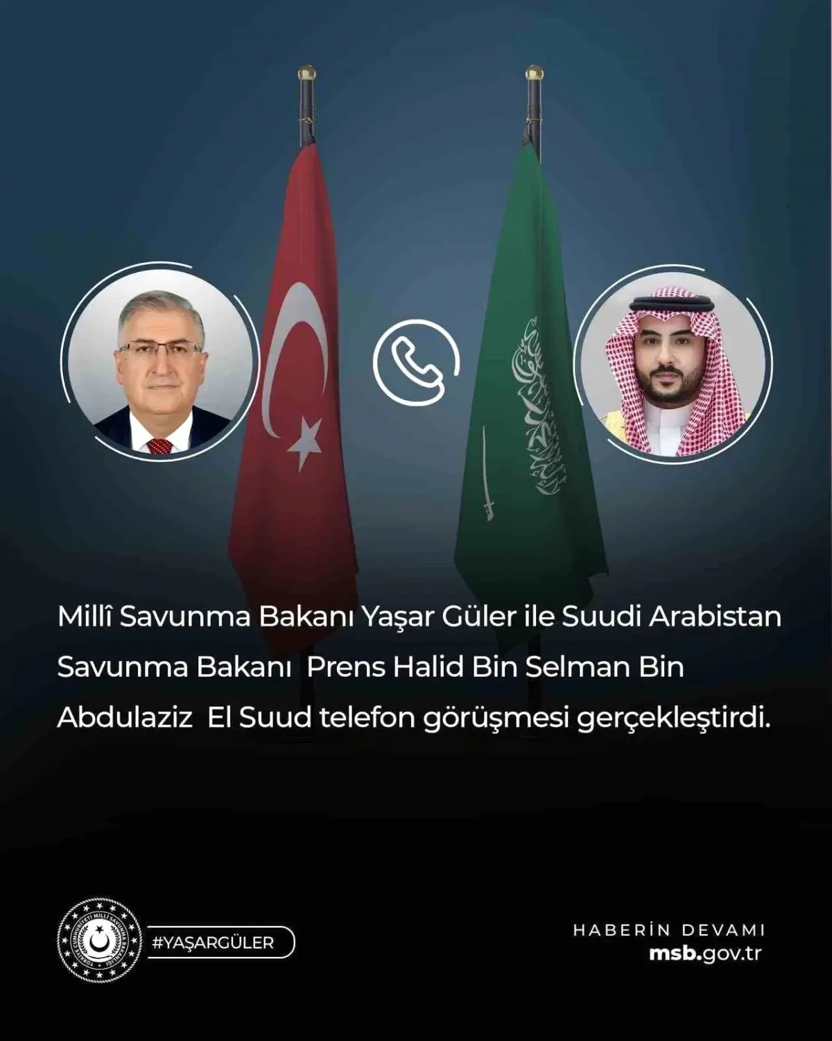 Milli Savunma Bakanı Güler, Suudi Arabistan Bakanı ile Stratejik Savunma Görüşmesi Gerçekleştirdi