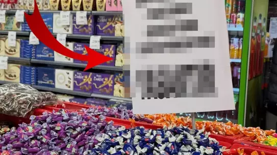 Ankara’da Bayram Şekeri Reyonuna Asılan Uyarı Notu Sosyal Medyada Gündem Oldu