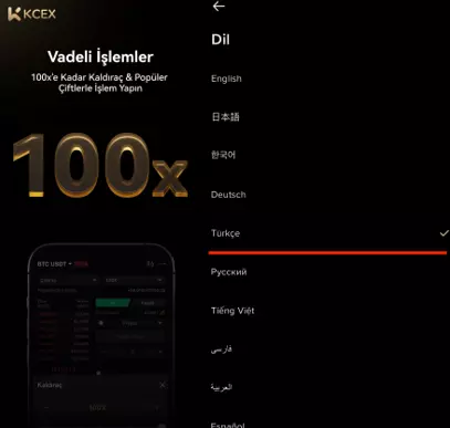 Kripto borsa uygulama ekranı