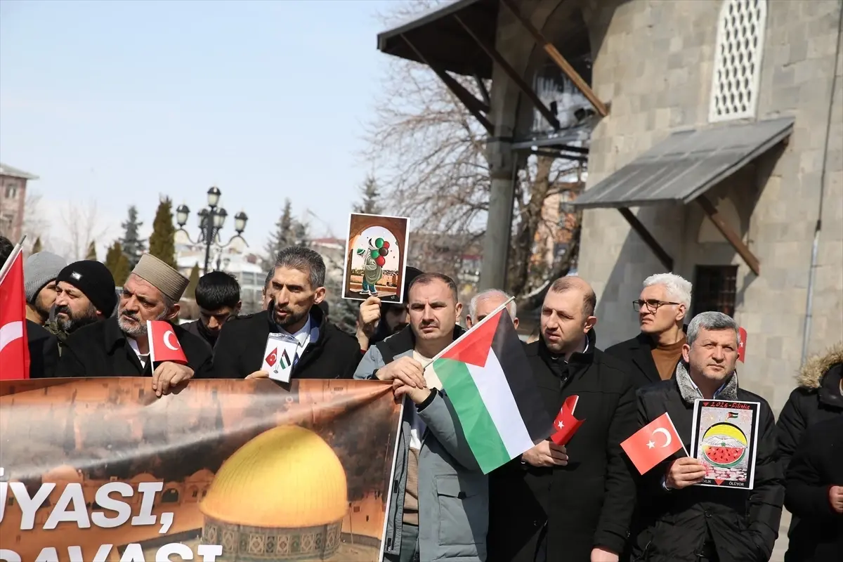 Erzurum’da Sivil Toplum Kuruluşları, Dünya Kudüs Günü’nde Gazze’ye Destek Mitingi Düzenledi