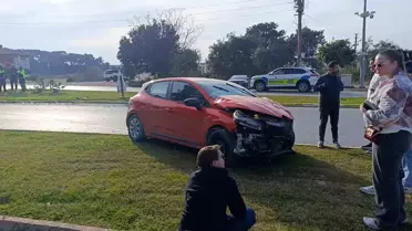 Kaza yerinde polis ekipleri