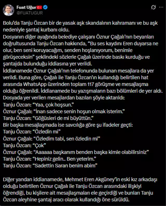 İddianamedeki mesaj ekran görüntüsü