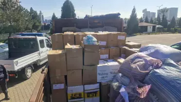 Ele geçirilen tütün ve makaronlar