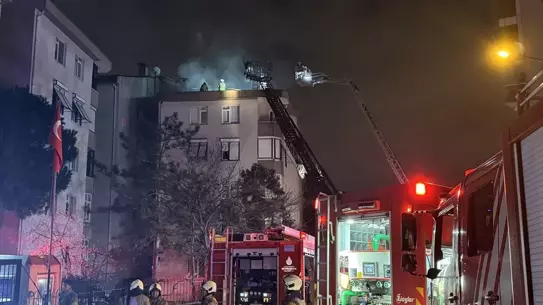 Çatı katındaki yangın sonrası görüntü