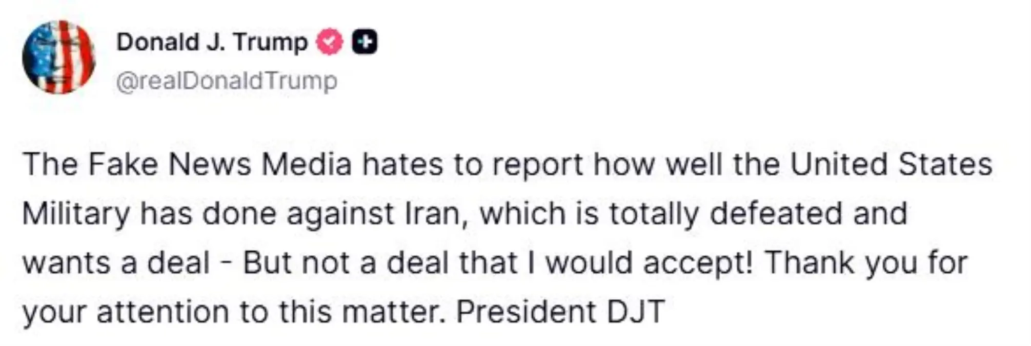 Trump, İran'ın Yenildiğini Duyurdu; Anlaşma Teklifi Reddedildi