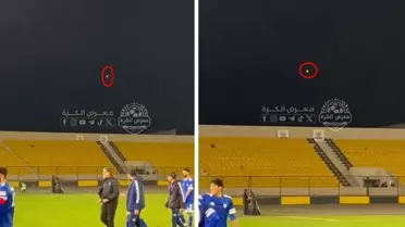 Füze saldırısı sonrası maç sahnesi