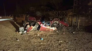 Kazaya karışan araçların görüntüsü