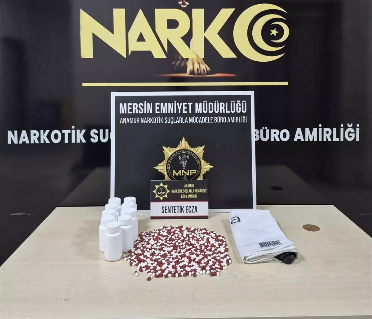 Mersin Anamur’da 489 Sahte Ecza Hapı Operasyonu: Bir Şüpheli Tutuklandı