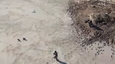 Olay yerindeki dron görüntüsü