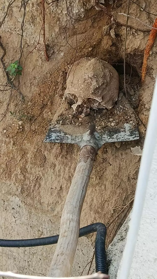 Kazı sırasında ortaya çıkan kemik parçaları