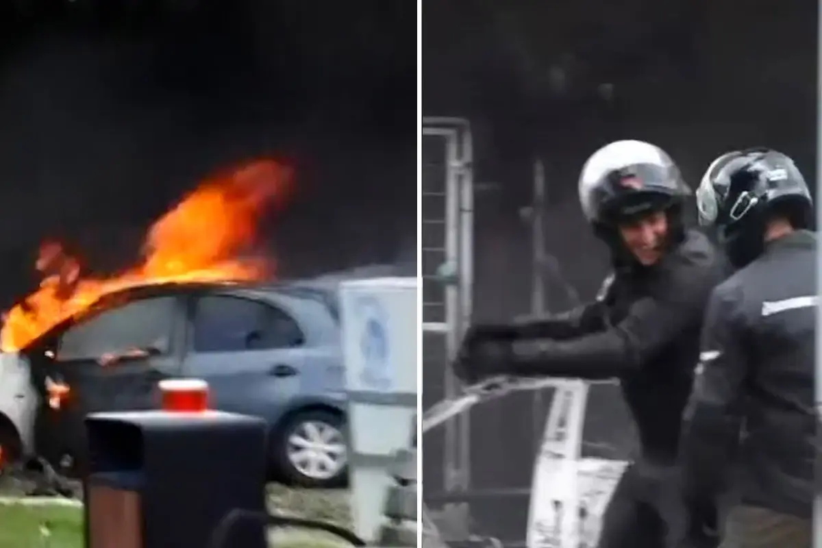 Tel Aviv yangını sonrası polis memurları şaka yaptı: Görüntüler şaşkınlık yarattı