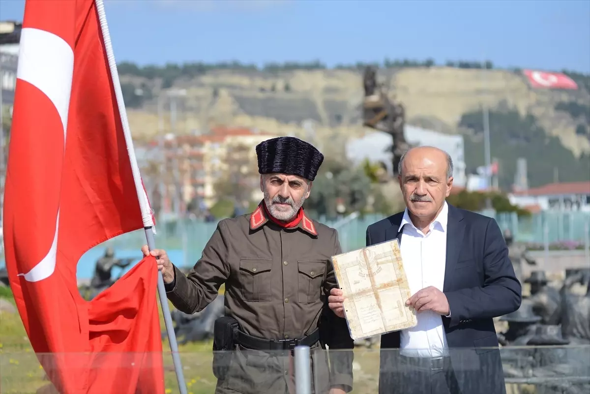 Gazi torunu Saffet Gümüş, Çanakkale'nin Eceabat ilçesine yürüyerek ulaştı