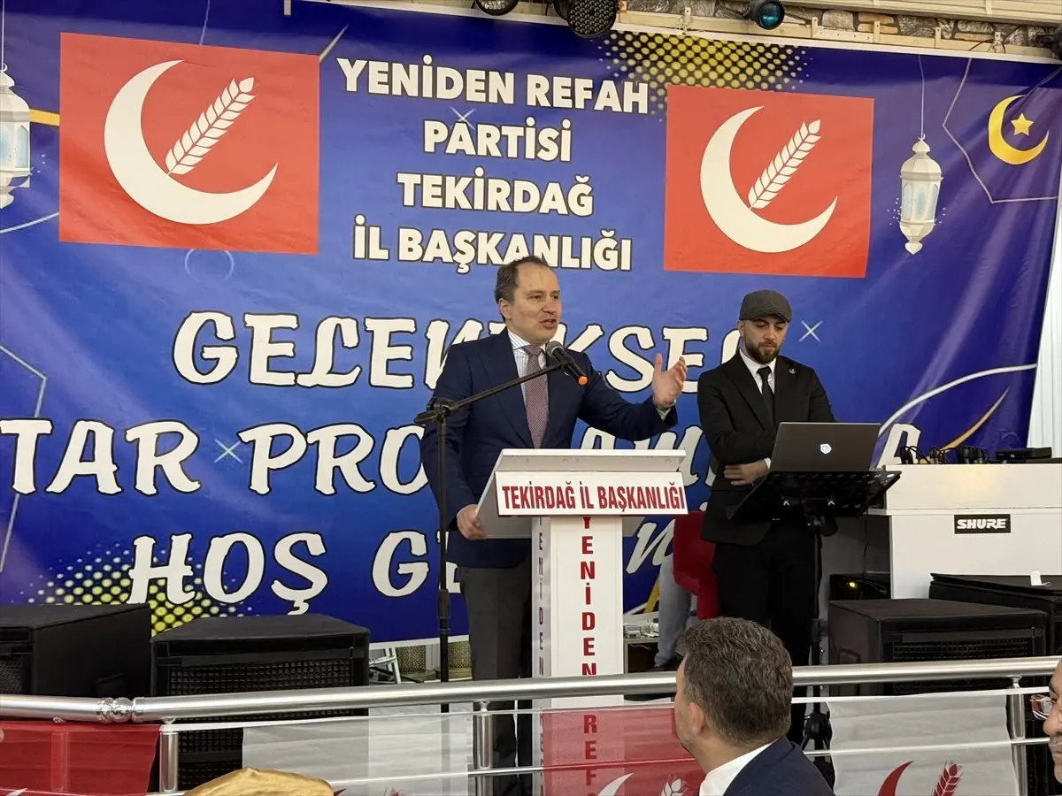 Erbakan Tekirdağ'da İftar Etkinliğinde Mescid-i Aksa'ya Dikkat Çekti