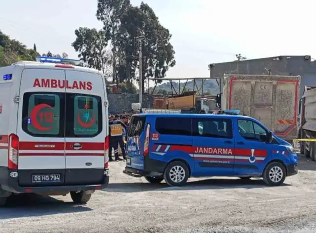 Maden ocağında tır kazası görüntüsü