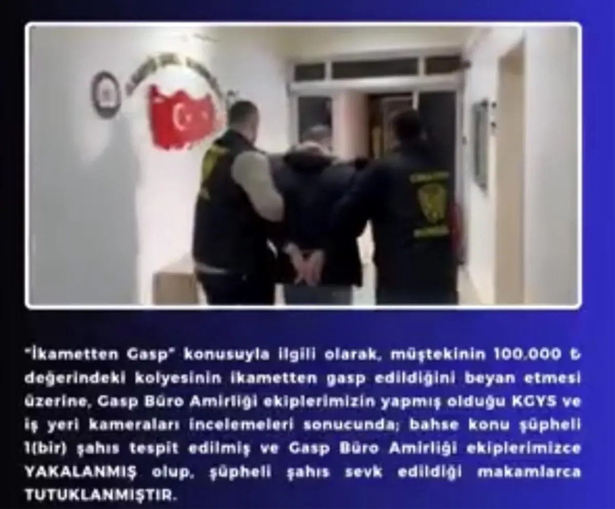 Bingöl'de 100 Bin Liralık Kolye Hırsızı Emniyet Tarafından Yakalandı