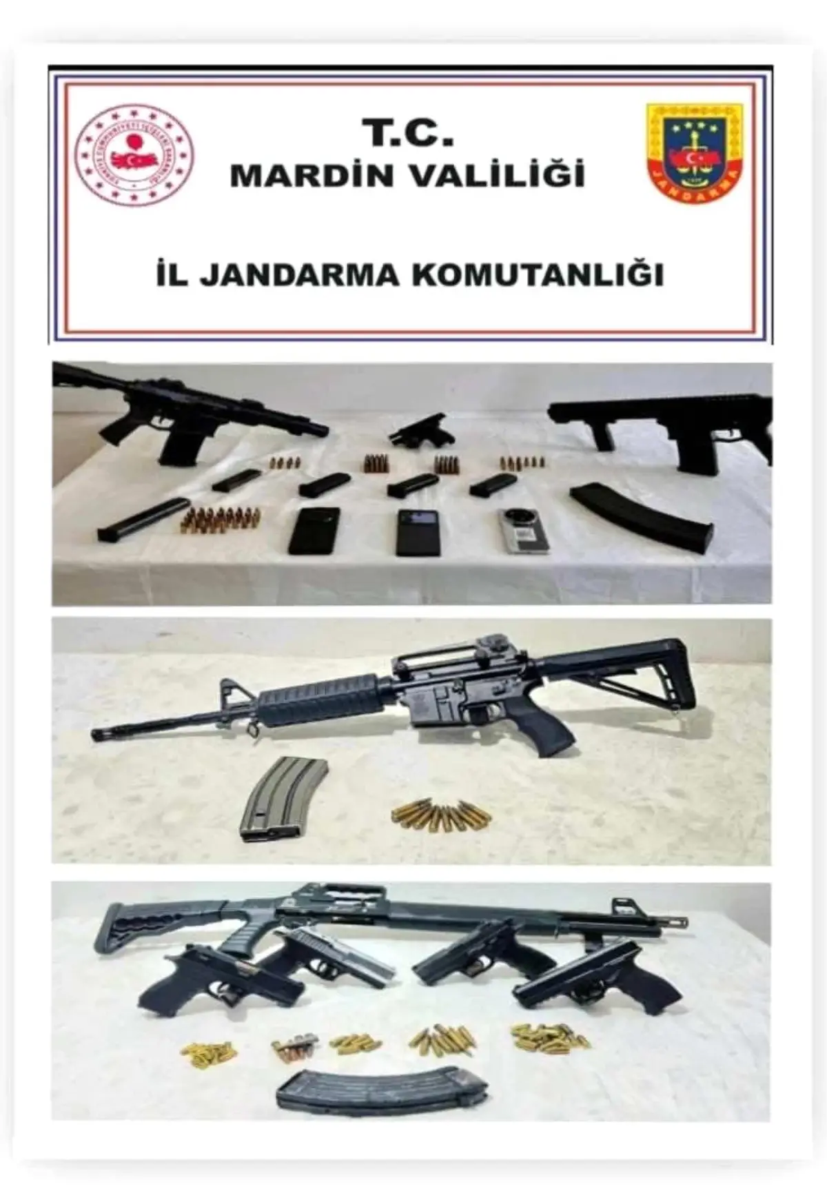 Mardin'de Jandarma Operasyonu: 4 Şüpheli Gözaltına Alındı, 1 Uzun Namlulu ve 5 Tabanca Ele Geçirildi
