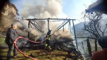 Söndürülmüş samanlık alanı