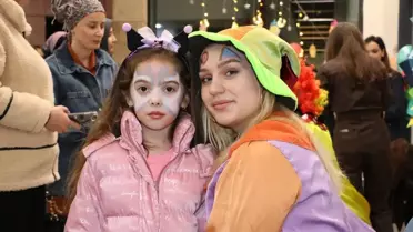 Şenlikte çocukların eğlenceli anları