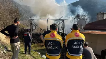 Samanlık yangını sonrası yanmış alan