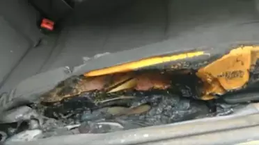 Polis aracının yanma anı